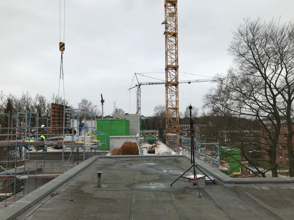 Baustelle mit Bauarbeiten – Schallpegelmessungen bei Baulärm durch Ingenieurbüro ILEB für Bauakustik und Schallschutz